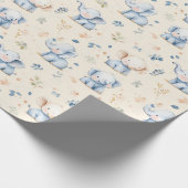 Elefant und Baby-Geschenk Geschenkpapier (Ecke)