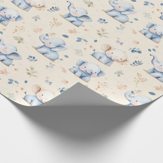 Elefant und Baby-Geschenk Geschenkpapier (Ecke)