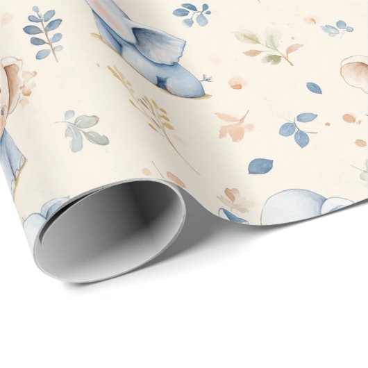 Elefant und Baby-Geschenk Geschenkpapier (Rolleneckpunkt)