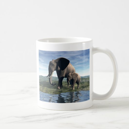 Elefant und Baby Kaffeetasse (Rechts)
