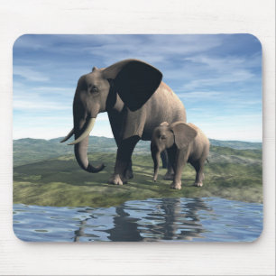 Elefant und Baby Mousepad