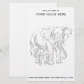 Elefant und Baby stationär Briefpapier (Vorne/Hinten)