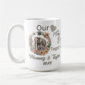 Elefant und Baby, unser erster Muttertag zusammen Kaffeetasse (Links)
