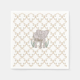 Elefant und Bambus Serviette