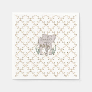 Elefant und Bambus Serviette