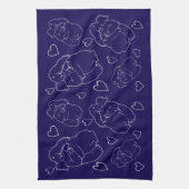 Elefant und Bär Geschirrtuch (Vertikal)