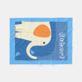 Elefant und blaue Vogel-Fleecedecke Fleecedecke (Vorderseite (Horizontal))
