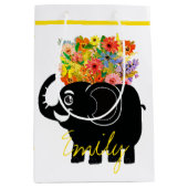 Elefant und Blume Mittlere Geschenktüte (Vorderseite)