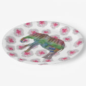 Elefant und Blume Pappteller (Schrägansicht)