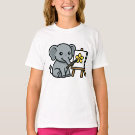 Elefant und Blume T-Shirt