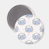 Elefant und Blume Tattoo Magnet (Vorderseite/Rückseite)