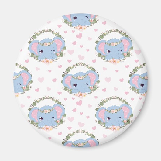 Elefant und Blume Tattoo Magnet (Vorne)