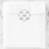 Elefant und Blume Tattoo Runder Aufkleber (Tasche)