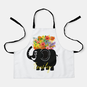 Elefant und Blumen Schürze