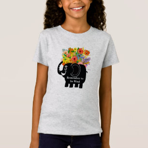Elefant und Blumen T-Shirt
