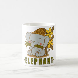 Elefant und Champi-Blume Kaffeetasse