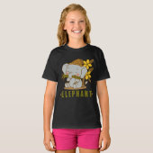 Elefant und Champi-Blume T-Shirt (Vorne ganz)