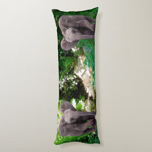 Elefant und Dschungel Seitenschläferkissen (Rückseite (Vertikal))