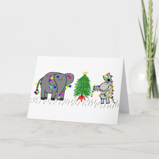 Elefant und Esel Weihnachten (Vorderseite)