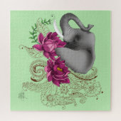 Elefant und Henna Puzzle (Horizontal)