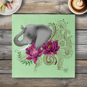 Elefant und Henna Puzzle