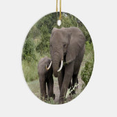 Elefant-und Kalb-Verzierung (2-sided) Keramik Ornament (Rechts)
