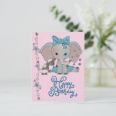 Elefant und Lämmer Postkarte (Stehend Vorderseite)