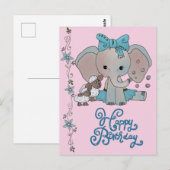 Elefant und Lämmer Postkarte (Vorne/Hinten)