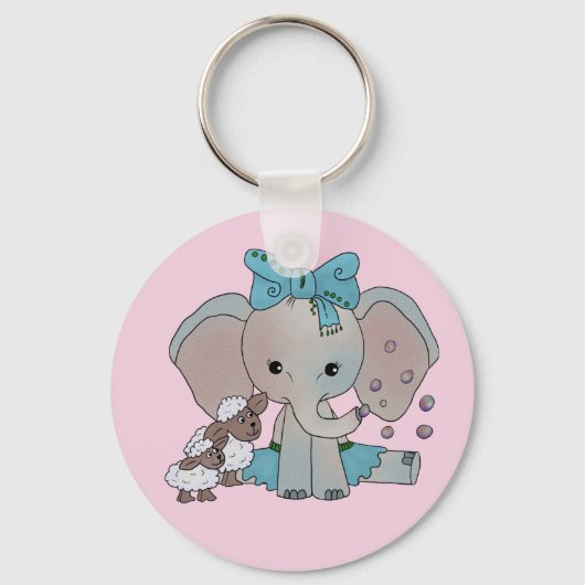 Elefant und Lämmer Schlüsselanhänger (Vorderseite)