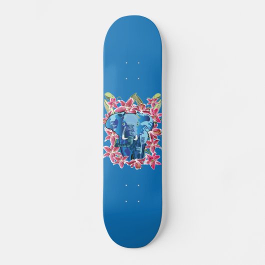 Elefant und Lilie Skateboard (Vorderseite)