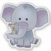 Elefant und Maus Aufkleber (Vorderseite)
