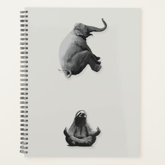Elefant und meditierende Sloth Harmonie Planer (Vorderseite)