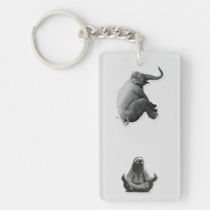 Elefant und meditierende Sloth Harmonie Schlüsselanhänger