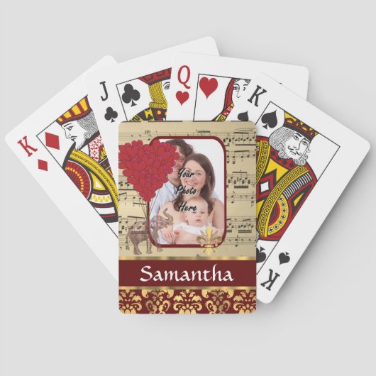 Elefant und Musikblatt Spielkarten (Rückseite)