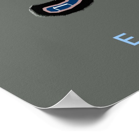 Elefant und Musiknoten Poster (Ecke)