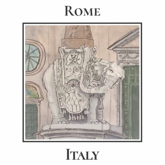 Elefant und Obelisk, Roms Piazza della Minerva Aufkleber (Vorderseite)