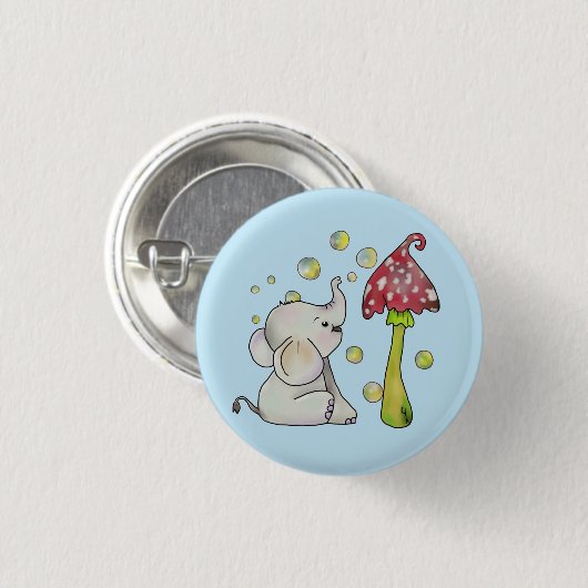 Elefant und Pilz Button (Vorne & Hinten)