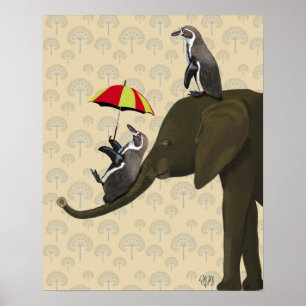 Elefant und Pinguine Poster