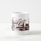 Elefant-und Rhinos-Tasse Kaffeetasse (Mittel)