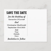 Elefant und rotes Herz Save the Date Ankündigungspostkarte (Rückseite)