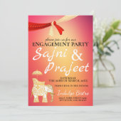 Elefant und Scarf-Indianereinsatzpartei Einladung (Stehend Vorderseite)