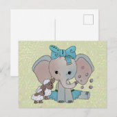 Elefant und Schafe Postkarte (Vorne/Hinten)