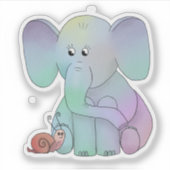 Elefant und Schnecke Aufkleber (Vorderseite)