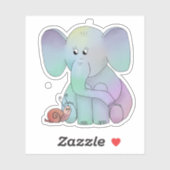 Elefant und Schnecke Aufkleber (Blatt)