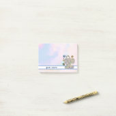 Elefant und Seifenblasen Post-it Klebezettel (Auf Schreibtisch)