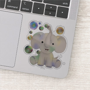 Elefant und Seifenblasen Vinylaufkleber Aufkleber