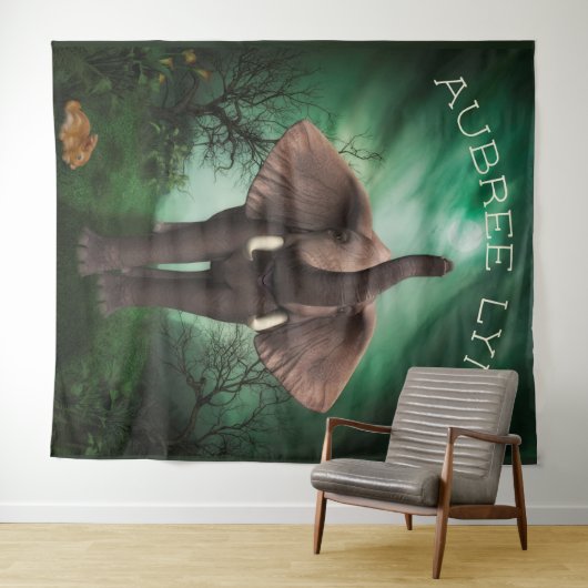 Elefant und sonnig wandteppich (Beispiel (Horizontal))