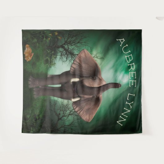 Elefant und sonnig wandteppich (Vorderseite (Horizontal))