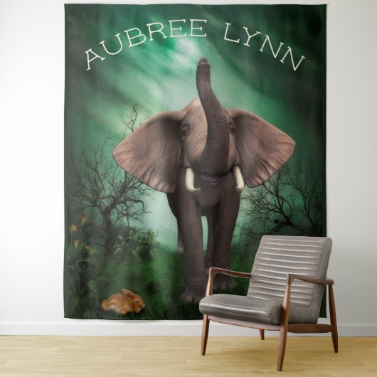 Elefant und sonnig wandteppich (Beispiel)