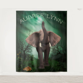 Elefant und sonnig wandteppich